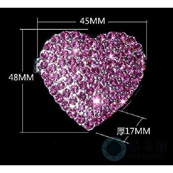 Crystal Bling Sparking Car Fragrance Heart Car Diffusser Air Freshener with Vent Clip(Pink)