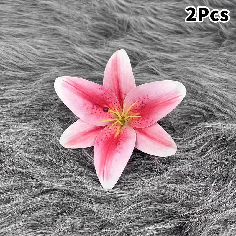 2Pcs Simulation Lily Hair Claw Ponytail Clip For Women Girls Cute Hairpin Large Hair Clip  Hair Accessories Gifts