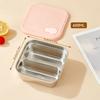 Portable Lunch Box Outdoor Picnic 1/2 Grids Large Capacity Fruit Salad Food Storage Container 304 Stainless Steel Bento Box