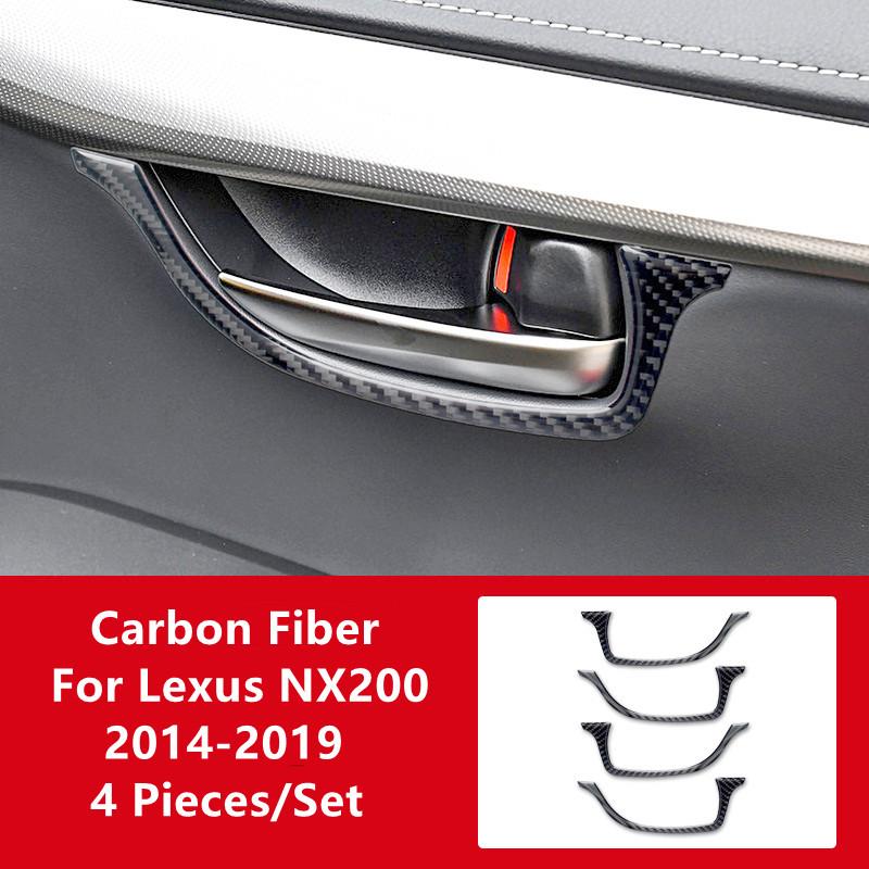 Car Door Handle Windows Control Panel Decorative Cover Trim Strips Carbon Fiber Sticker For Lexus NX200 Car Interior