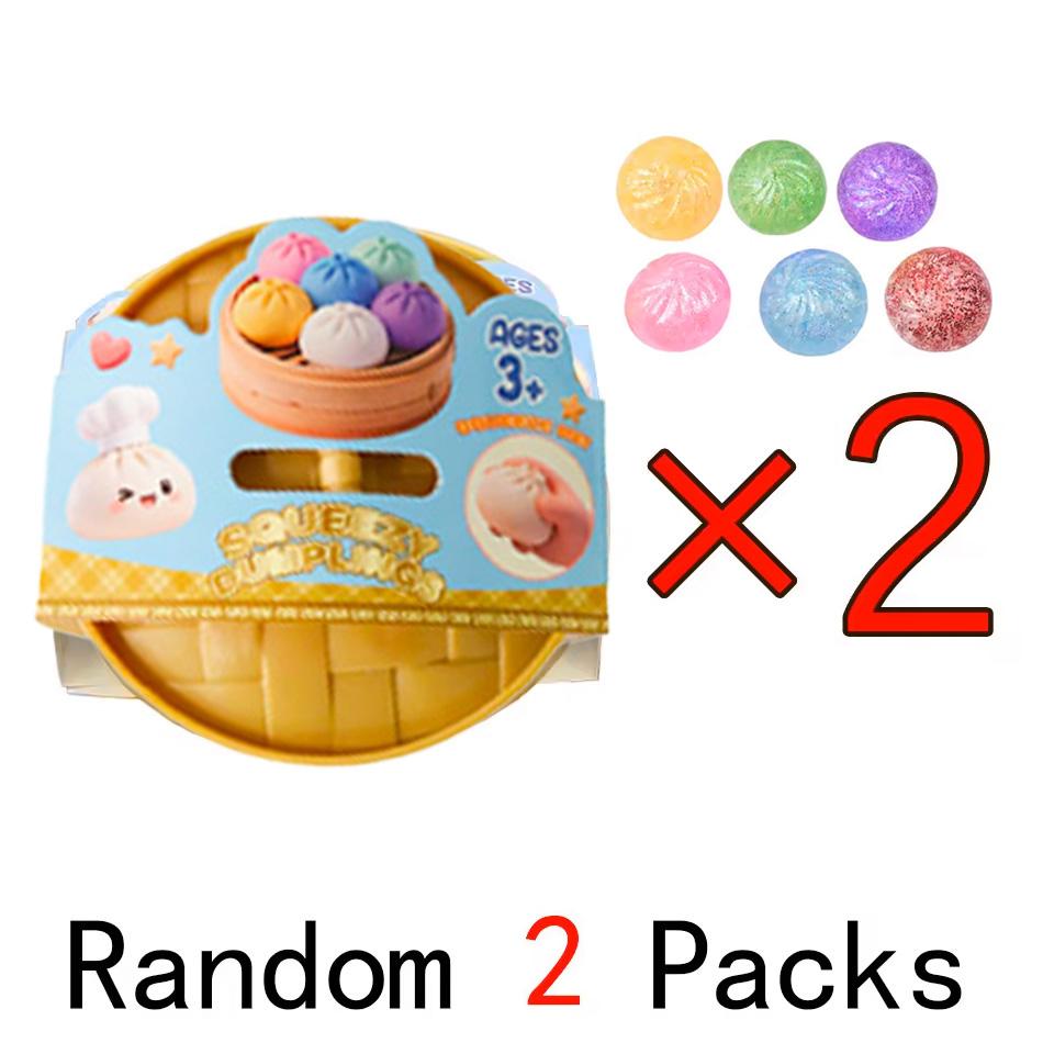 Mini Dumpling Bun Decompression Ball Pink With Steamer Basket Glitter Colored Shaped Venting beads Round Sensory Bouncy Durable Elastic