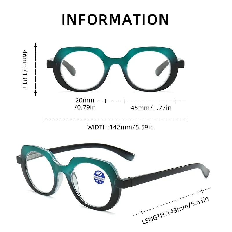 Retro Style Reading Glasses for Women Men Unisex Fashion Anti-blue Hyperopia Glasses Trendy Oval Eyeglasses