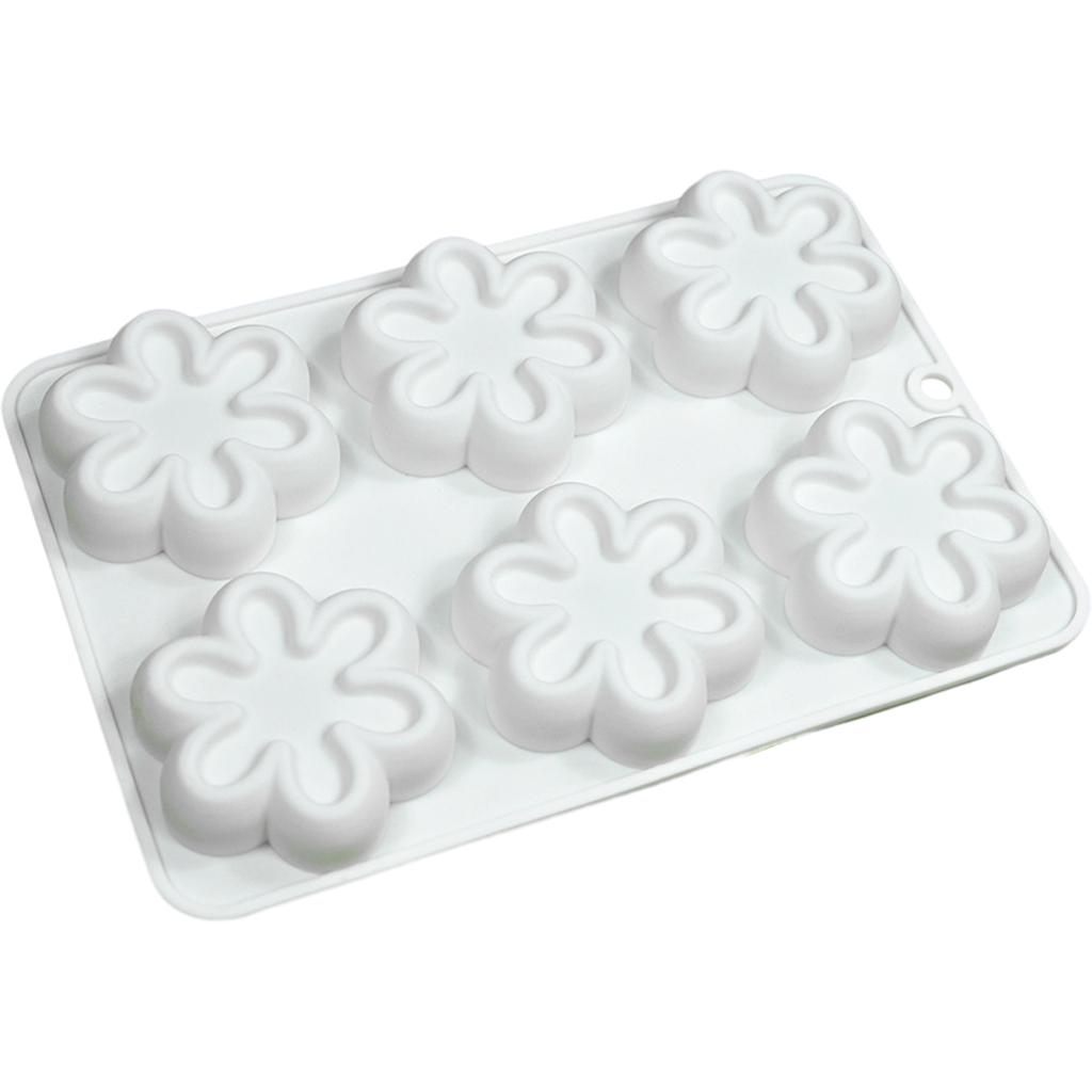 6-cavity Six Petals Flower Silicone Mold Fondant Mousse Cake Mould DIY Baking Decorating Tool Handmade-Soap Mold