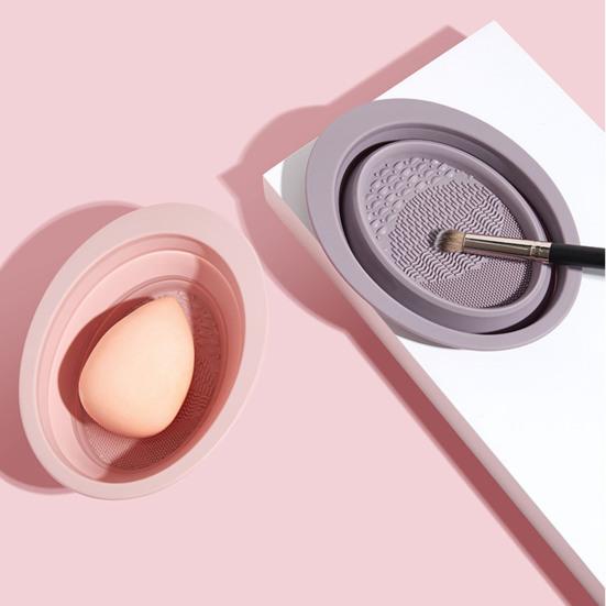 Yousheng Brush Cleaner Professional Reused Multifunctional Wide Application Leak-Proof Cosmetics Tool Portable Makeup Brush Cleaner Bowl for Travel