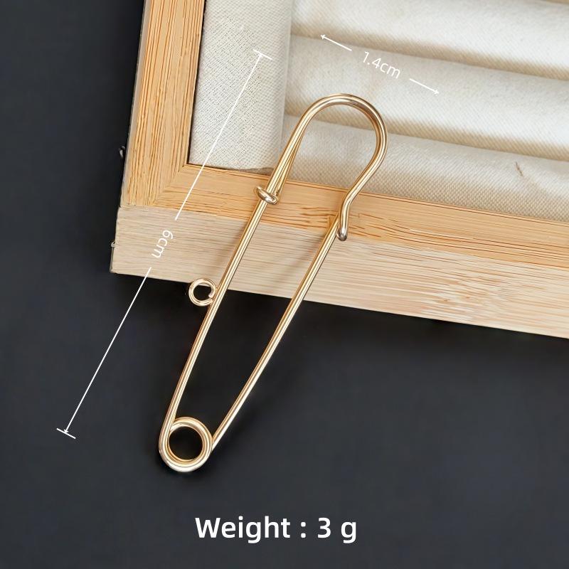 Colorfast Electroplated Safety Pin Brooch with Loop Holder for Sweaters and Pants