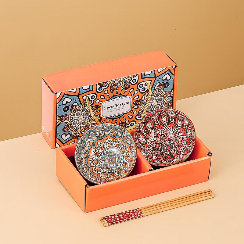 Ceramic Bowl and Chopsticks Gift Set