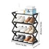 4 Tier Shoe Organizer, Foldable Shoe Rack Space Saving Standing Shoe Storage Organizer for Closet Hallway Entryway Bedroom