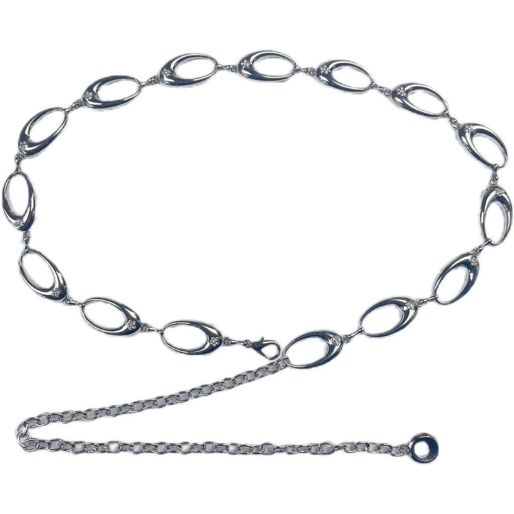 Metallic Waist Chain For Women With Water Diamond Embellishments For Dress And Sweater Accessories