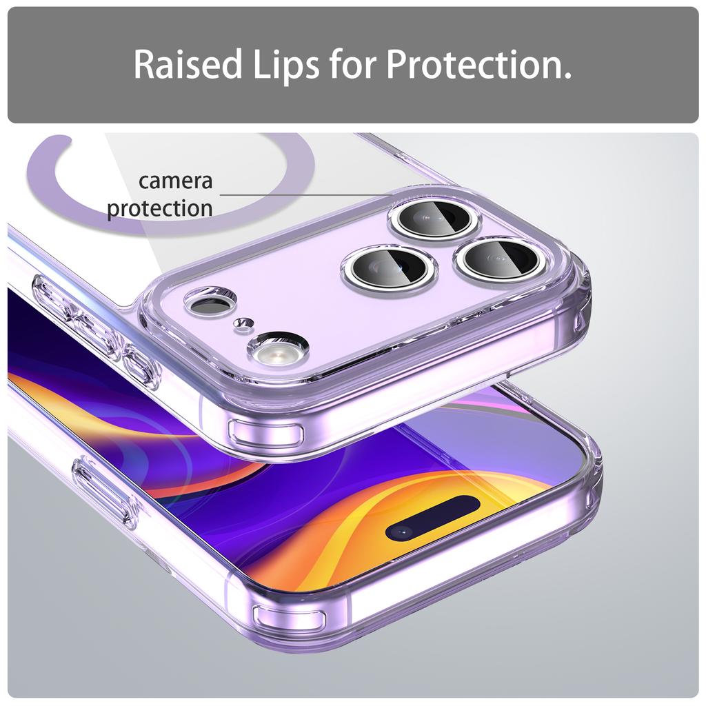 Luxury Transparent Wireless Charging Magnetic For Magsafe Case For iPhone 17 16 15 Pro Max 14 Plus 17E 16E Shockproof Hard Cover