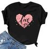 Lässiges Damen-T-Shirt mit großem Yards Of Love-Aufdruck und Rundhalsausschnitt
