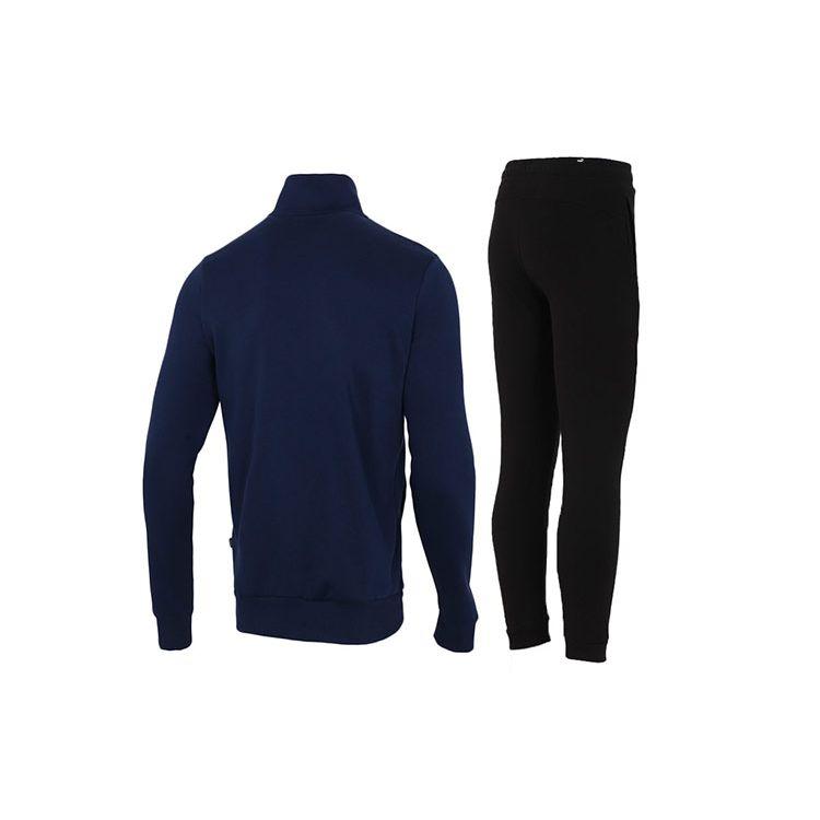Puma Clean French Terry Sweat Suit Knit Casual Jacket And Pants Set Men Sweat Suit Navy-Blue Black 534517-99