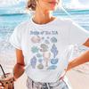 Beach Travel Women's Printed Pattern T-Shirt Summer Top Clothing Fashion Women's Short Sleeve O-Neck Popular Style Basic T-Shirt