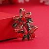 Vintage Christmas Bell Brooch with Bow - Festive Gift Pin Corsage