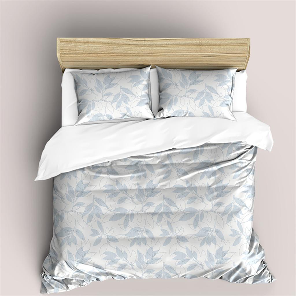 Blumen und Blätter Bettbezug Mikrofaser Botanisches Unkraut für Kinder Frauen für Schlafzimmerdekorationen Schlichter Stil Queen King Size