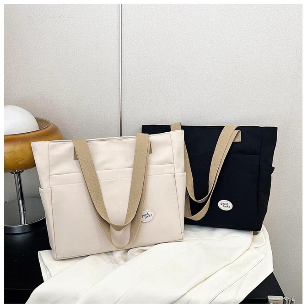 New large-capacity canvas shoulder bag, business trip tote bag, light fashion trend women's commuter handbag