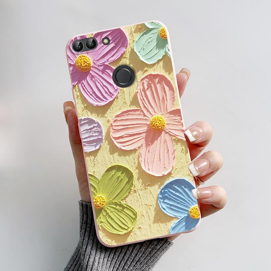 For Huawei P Smart 2018 Case Cute Cat Bear Cartoon Frog Soft Cover For Huawei P Smart FIG-LX1 5.65 Inch Case Coque Fundas Shell