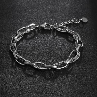 New Niche Design Hand Ornaments Titanium Steel Entangled Double -Layer Bracelet Men And Women