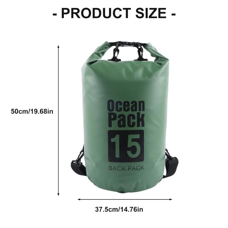 Practical Outdoor Waterproof Dry Backpacks Tear Resistant PVC Storage Bag Adjustable Shoulder Strap For Hiking