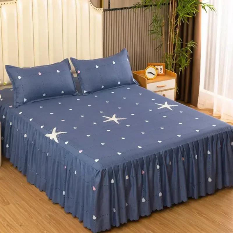 1Pcs Bed Sheet Lace Skirt Elastic Fitted Double Bedspread With Pillowcases Mattress Cover Bedding Set Elastic King Size Bedsheet