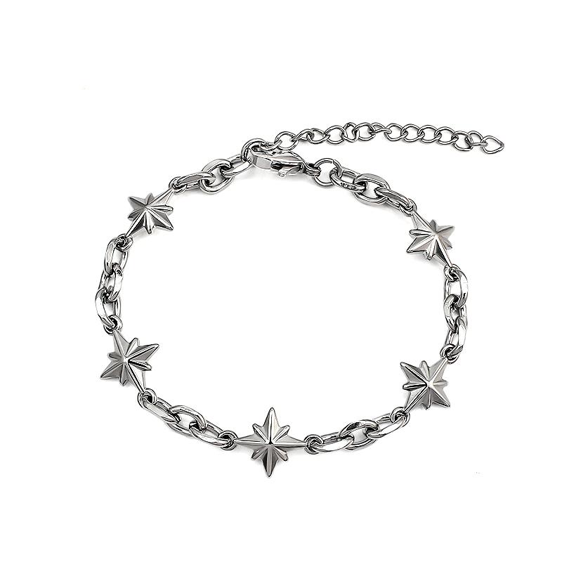 

Hip-hop Style Trendy Collarbone Chain Necklace Men s Women s Figaro Chain Wrapped Geometric Link Chain Stainless Steel