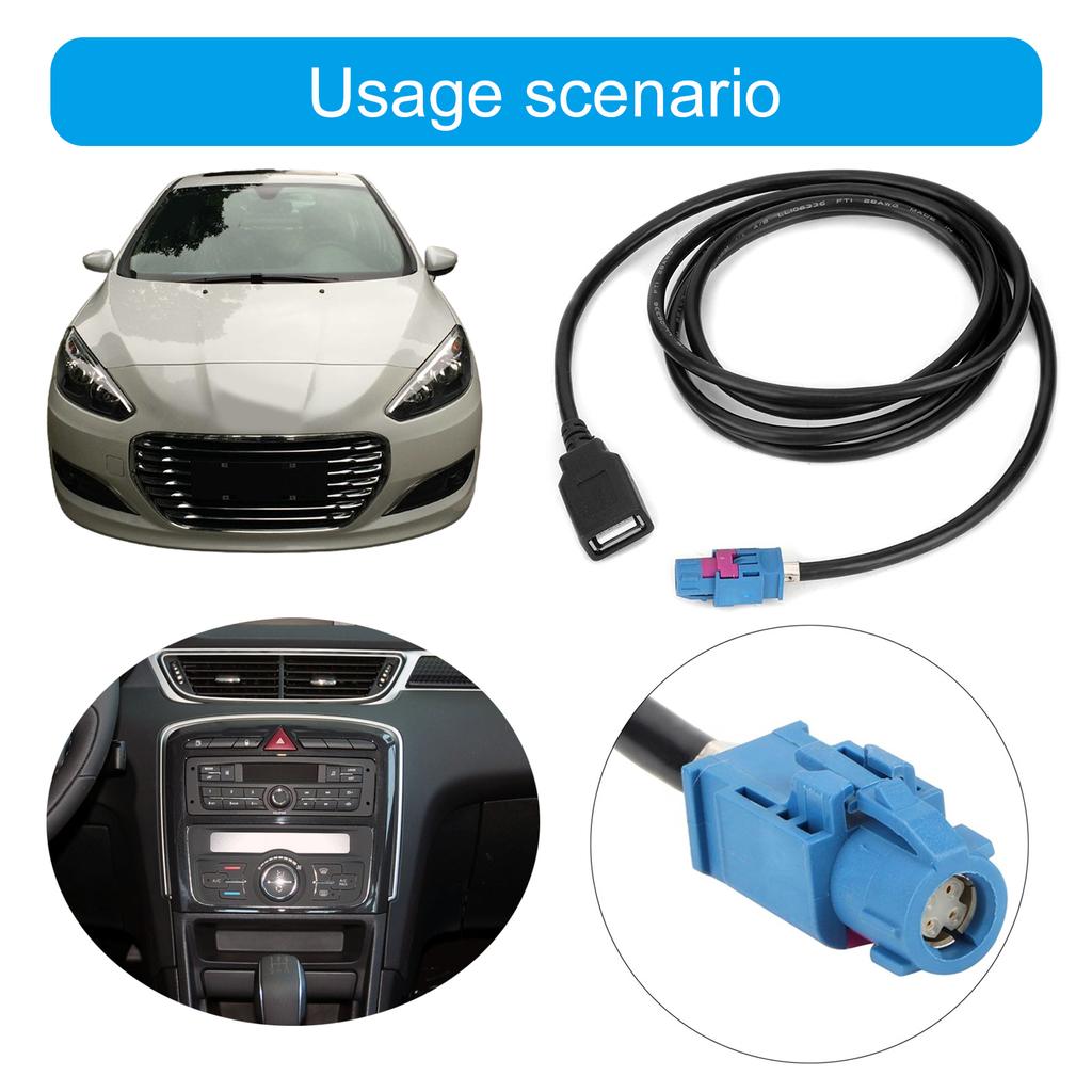 Host Control Screen USB Cable Replacement Host USB Cable for Peugeot 308 308s 408 Automotive Accessories 100cm In Length