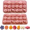 KuviKoo™ Silicone Baking Molds Set - Flowers, Leaves, Candy, Bow Shapes for Chocolate, Gummies, Ice Decoration, Food Safe Material, Easy To Clean