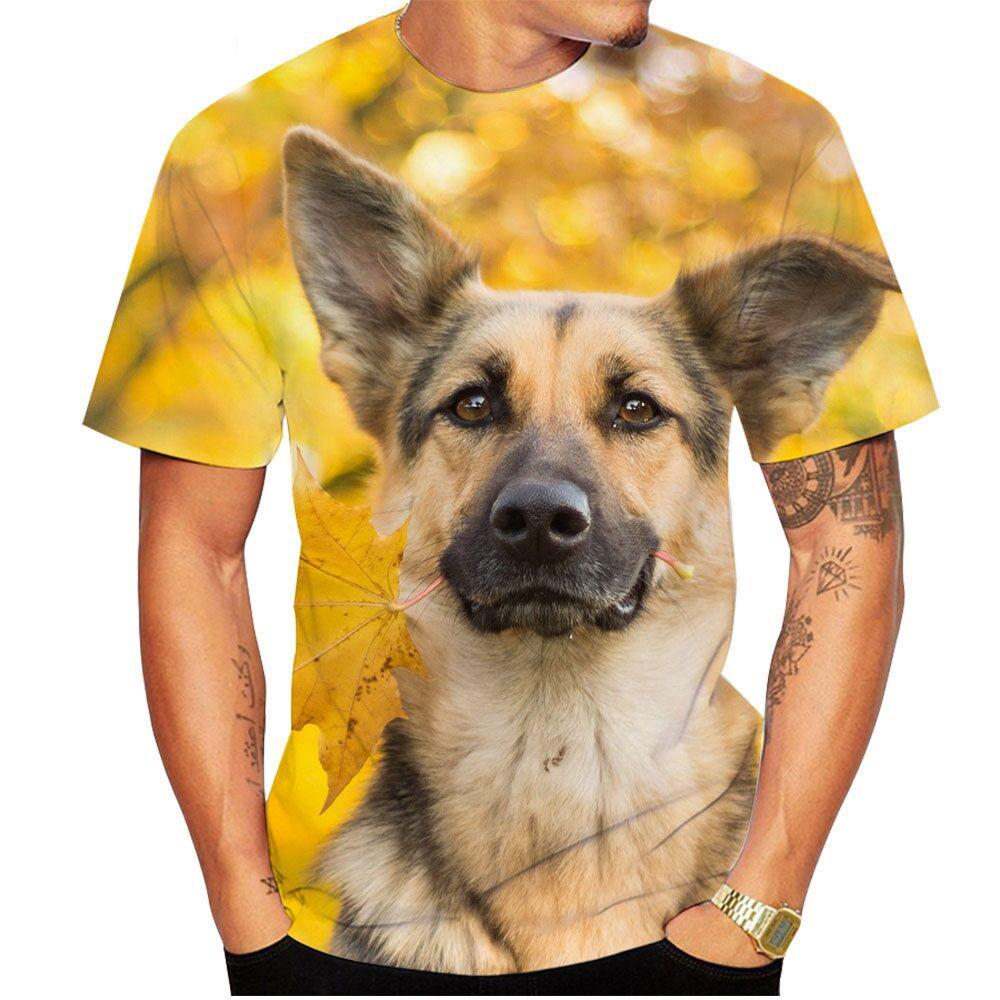 Men's T-Shirt Summer Casual 3D Print Tops Solid Color Short Sleeve Men's T-Shirt Pullover