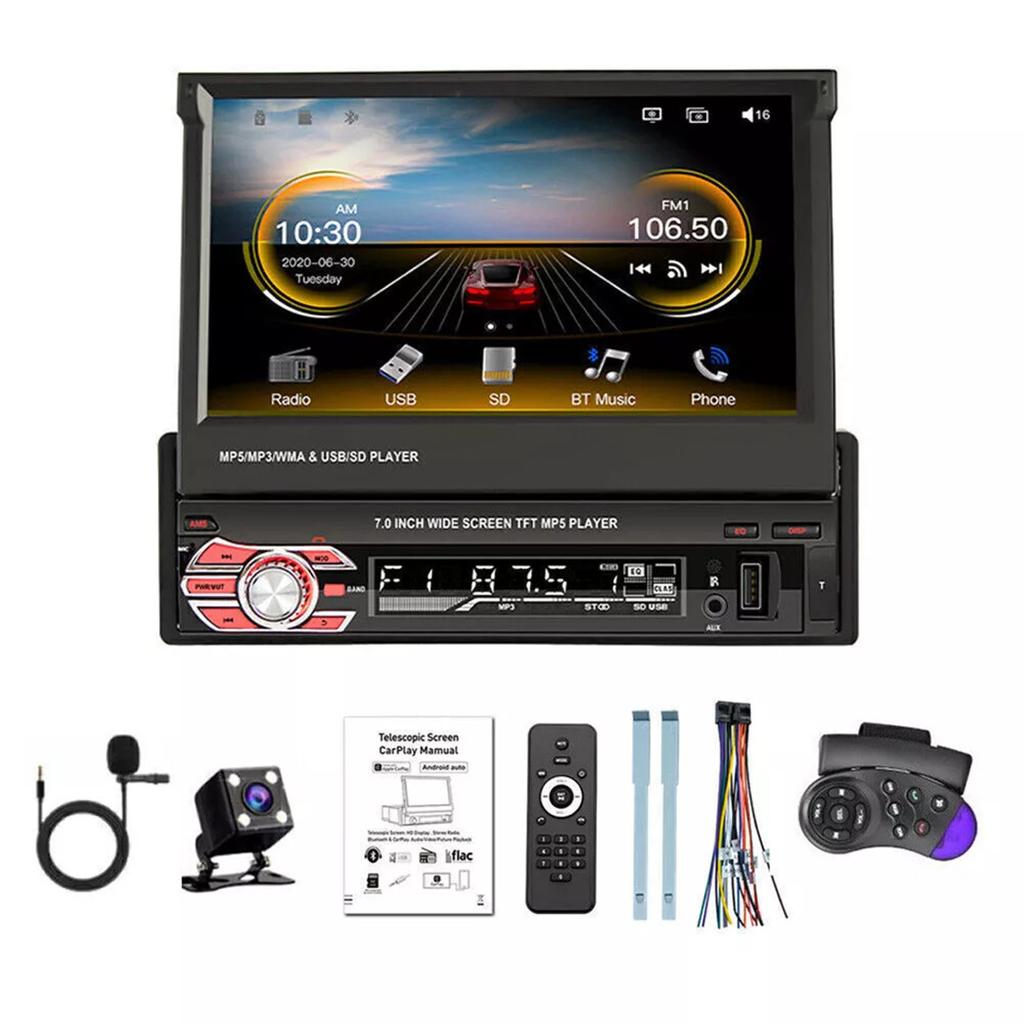 1 Din 7inch Car Radio Stereo Multimedia MP5 Player Digital Bluetooth  FM wired Carplay Android Auto Mirror Link Autoradio