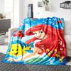 1pc Undersea Princess Adventure Flannel Blanket,Ultra Soft Warm Plush Throw for Home Bedroom Bed Sofa Cover Camping Picnic Gift Y72459