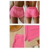 Women S Solid Color Sheer Mesh Drawstring Beach Bikini Shorts