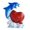 Dolphin Figurine Collectible Tabletop Resin Dolphin Statue Heart Dolphin Ornament Valentine's Day Gift for Women Wife Girlfriend