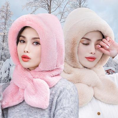1PC Dikke Oorbescherming Winddicht Buiten Vrouwen Winter Kunstbont Hoed Capuchon Sjaal Sjaals