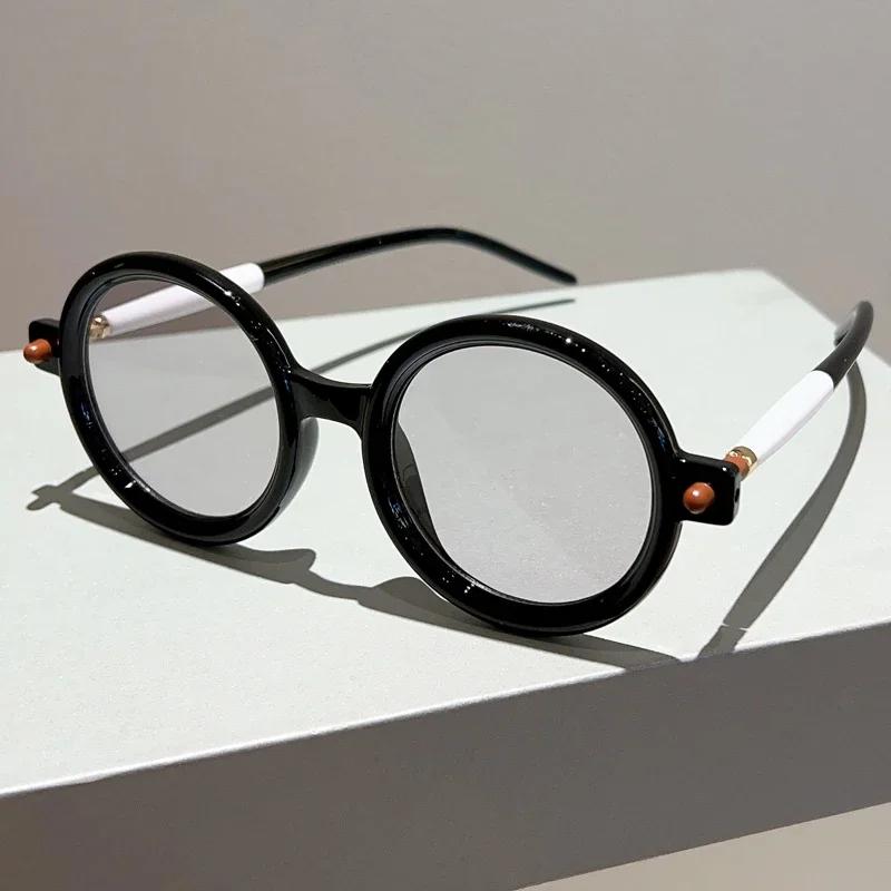 Vintage Round Sunglasses Fashion Retro Candy Color Blue Light Blocking Shades Eyewear Trendy Brand Designer Sun Glasses