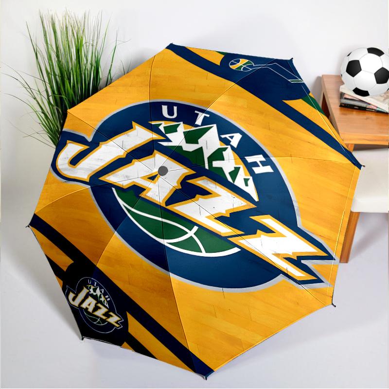 Jazz Basketball Team Umbrella 8-Frame for Travel, Camping, Casual Lightweight Portable Umbrella, Essential for Every Family Holidays Gift