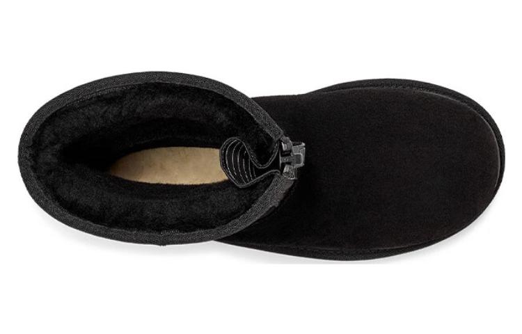 UGG Classic Short Zipper Tape Logo Boot 'Black' Women's 1144035-BLK