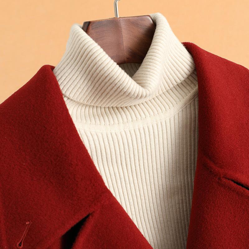 Autumn new cashmere double-sided wool coat for women's high-end small coat woolen coat for women