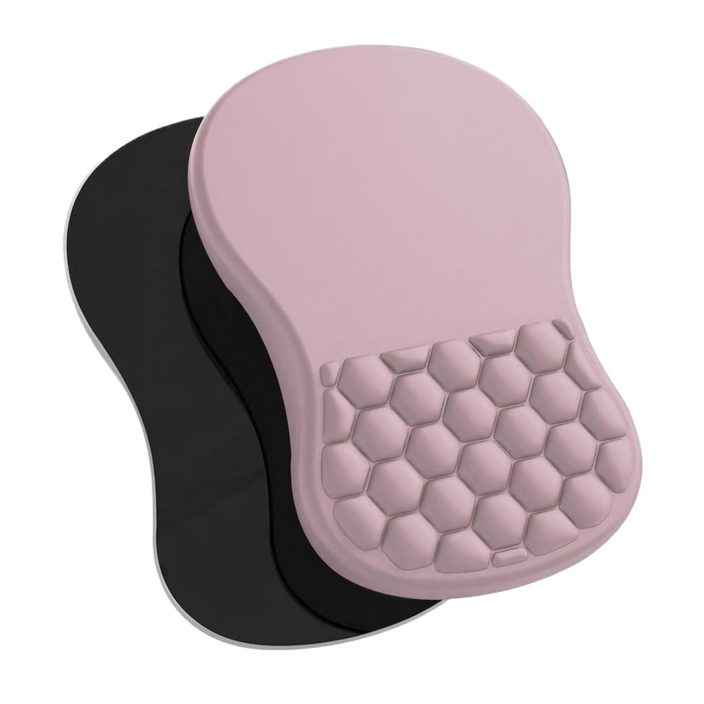Ergonomic Memory Foam Mouse Pad Wrist Rest Support with Non Slip Base and Honeycomb Cushion Design for Office Home Use