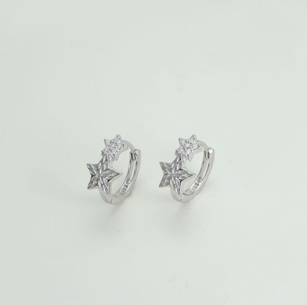 S925 Star Earrings: Niche Design, Lightweight Luxury, High-End Feel, Ear Hoops & Cuffs for Women