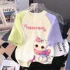 Cartoon Cat Graphic Girl Printed T-shirt Summer Women's Casual Outdoor Kids Short Sleeved T-shirt Clothing