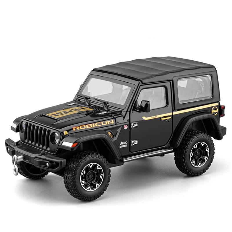Simulation 1:24 Jeep Wrangler Metal Off Road Vehicle Model Hook Stretch Disassembly Top Canopy Boy Car Toy Gift Miniature