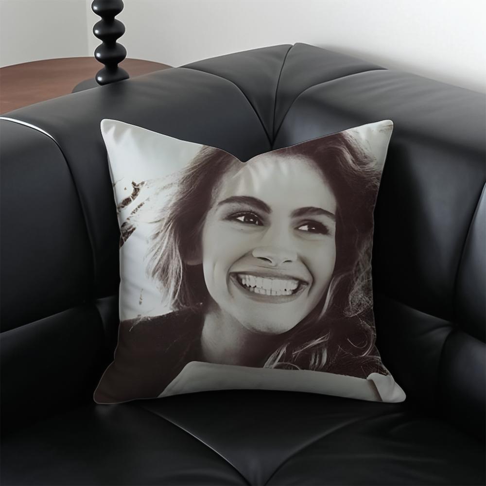 

JJulia Roberts Cushion Cover Pillow Case Antidustmite Invisible zipper silky plush cushion 30X30cm