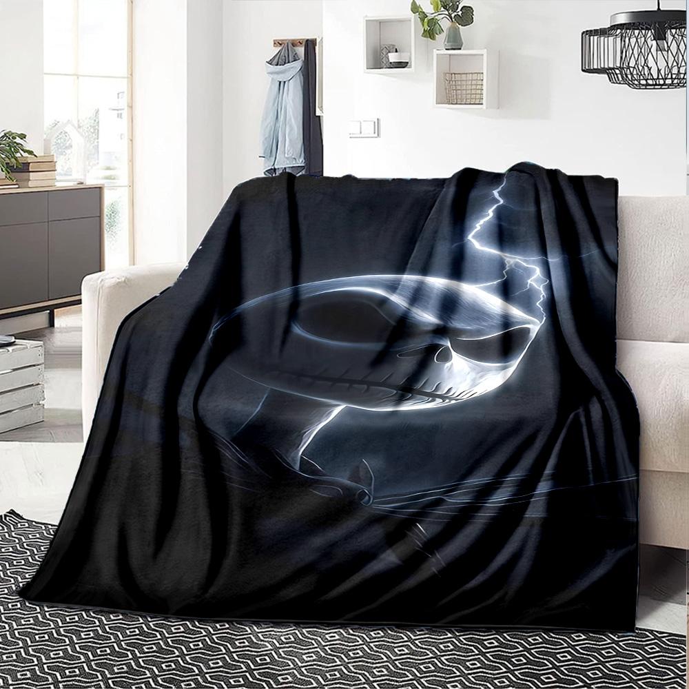 Jack Skellington Blanket Soft Warm Cozy Suitable for Chair Couch Sofa for All Seasons Digital Print Best Holiday Gift for Friends Family