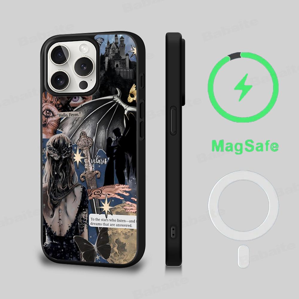 Acotar A Court of Mist and Fury Phone Case Magesafe Magnetic Wireless Charge Case For iPhone 16 11 15 Pro Max Plus Mini