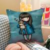 S-Santoro-Gorjuss Cute Cartoon Girl Office Cushion Pillowcase Car Cushion Cover45X45CM Lumbar Pillowcase Sofa Pillowcover