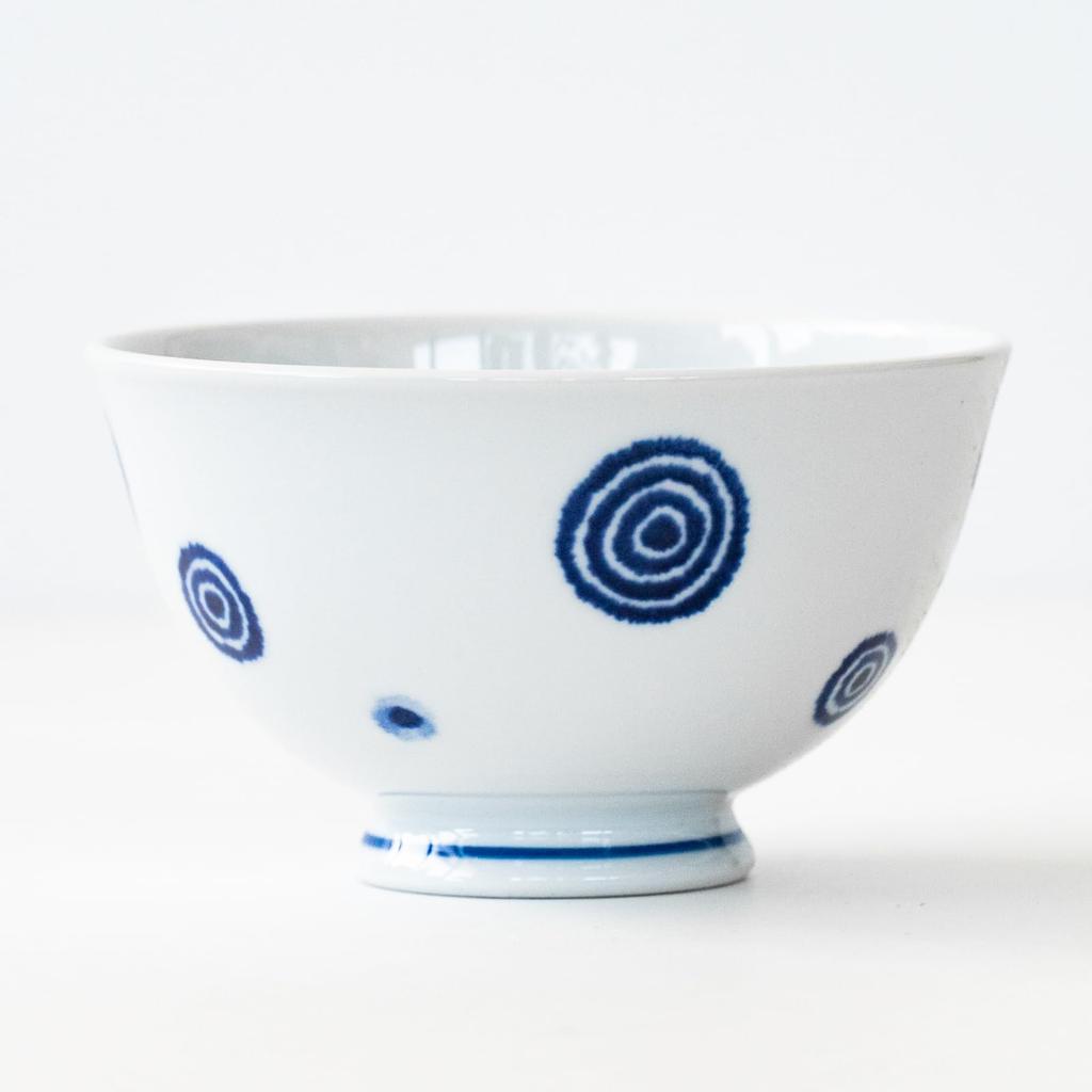 Saikai Pottery Hasami Ware Tableware Rice Rice Diameter Indigo Ball Japanese Rice New Japanese Microwave and Dishwasher Made in 19863 Set, Bowl,