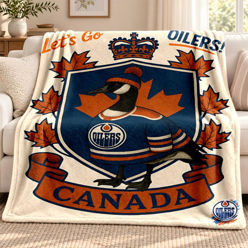 Edmonton Oilers blanket Flannel Blanket Soft Cozy Plush Throw for Sofa Bed Lightweight Home Decoration Outdoor camping