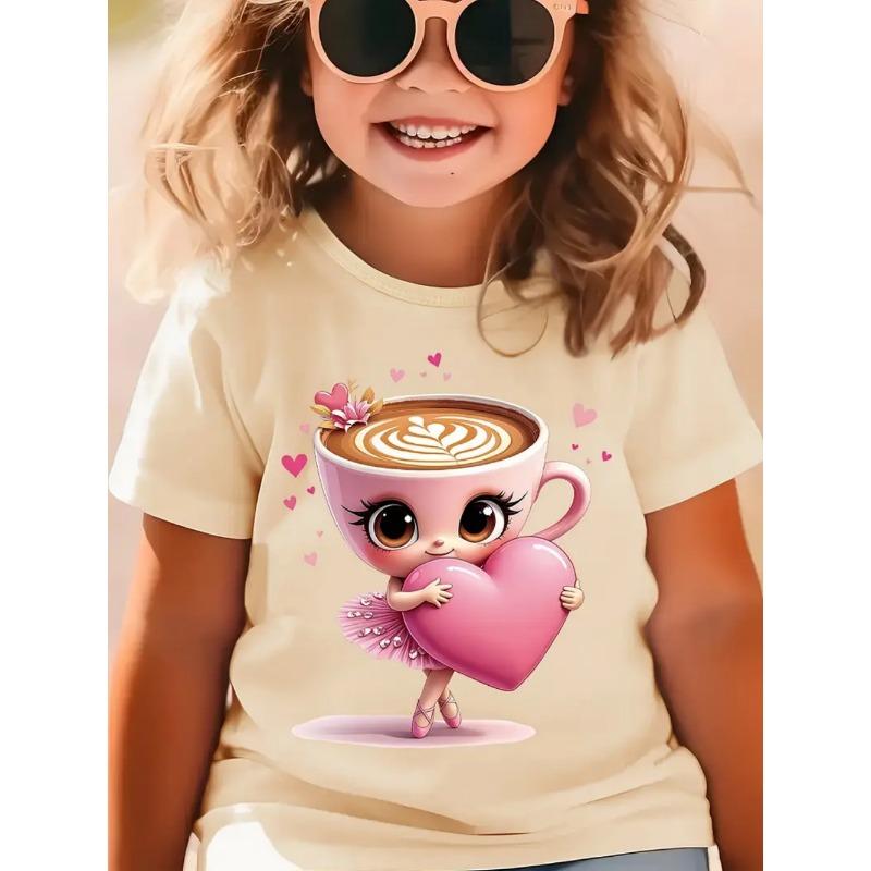 Italian Brainrot Cute Meme T-Shirt for Girls Clothes Ballerina Cappuccino Print Tee Tops Pink Summer Kawaii Outfits Streetwear