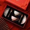 Exquisite Souvenir Bone China Coffee Cup Saucer Set Creative Water CupTea Cup European Style High-Value Tea Cup Tea Set Gift Box