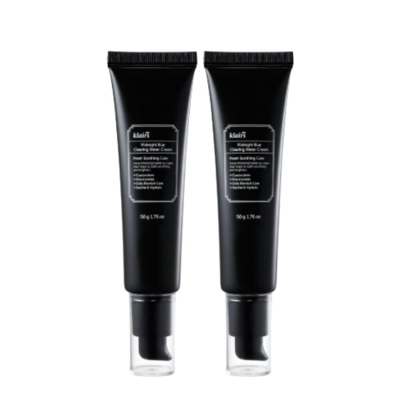 Dear, Klairs Midnight Blue Clearing Water Cream Soothing & Blemish Care Gel Moisturizer Double Set 50g x2