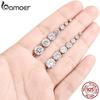 Bamoer CZ Stud Earrings 925 Silver Platinum Plated Round Cubic Zirconia Hypoallergenic Barbell Earrings 4-7mm